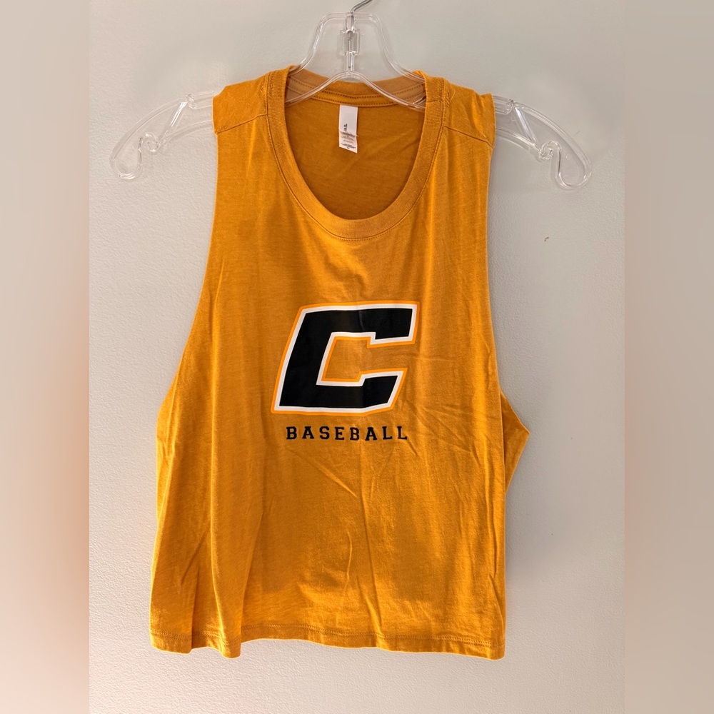 CANES Gold Baseball Muscle Tank with Bold 'C' Logo